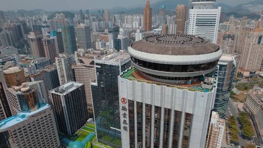 城市高楼视频深圳国贸大厦定层旋转餐厅