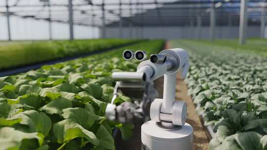 温室大棚内农业机器人作业