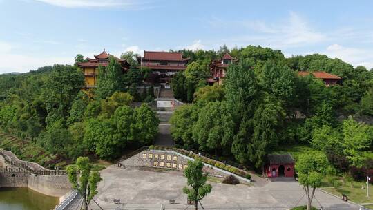 旅游景区湖南新晃燕来寺古建筑航拍