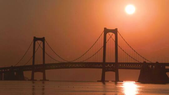 海边日出 大桥日出