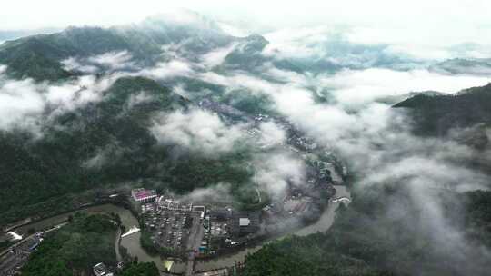 国风古建筑烟雨江南意境实拍镜头