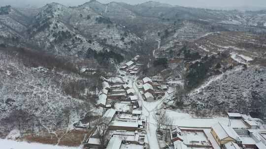 4K航拍北方雪景农村