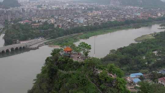 广西桂林叠彩山景区航拍