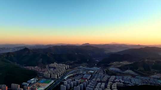 大气日出日落航拍