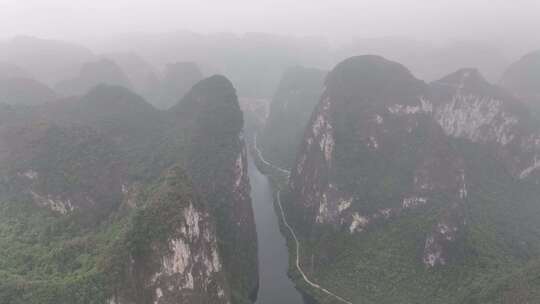 广西河池小三峡景区航拍