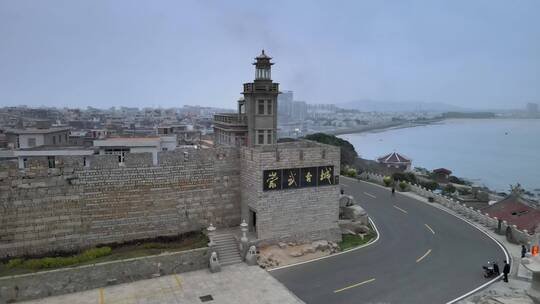 航拍福建闽南泉州崇武古城海岸海边风景