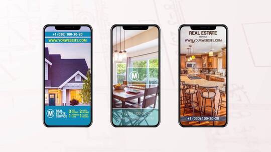 清新简洁多屏展示标题字幕条企业宣传房屋介绍AE模板