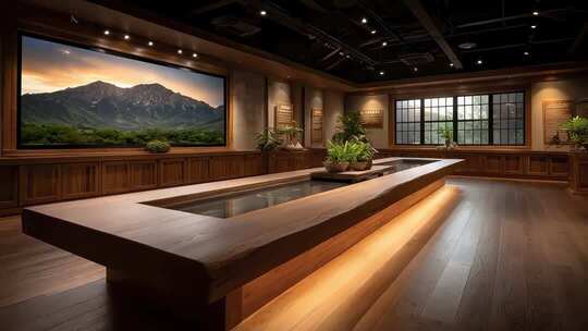 庄严肃穆的政务会议室内部场景展示