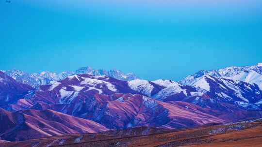 8k雪山日落光影延时摄影