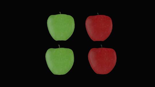 苹果水果三维立体模型元素展示