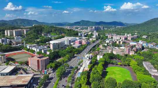 广州全景航拍黄埔区萝岗开发区科学城