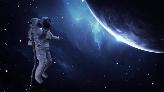 宇航员在浩瀚太空视频