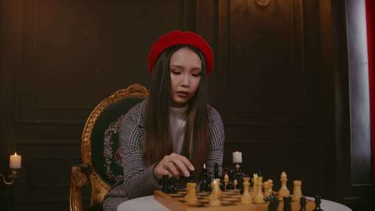 下棋的女人