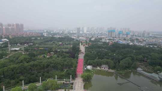 航拍山东菏泽曹州牡丹园4a景区