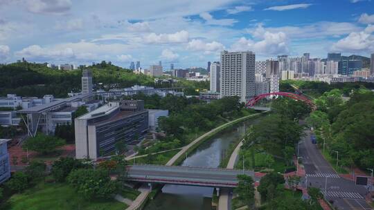 深圳城市航拍深圳南山区科技园