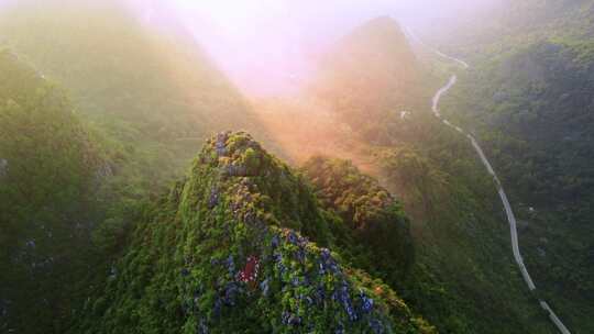 清远英德英西峰林喀斯特日出 山水 山