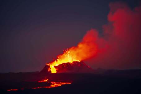 冰岛，火山，喷发，烟雾