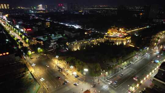 河南洛阳夜景航拍