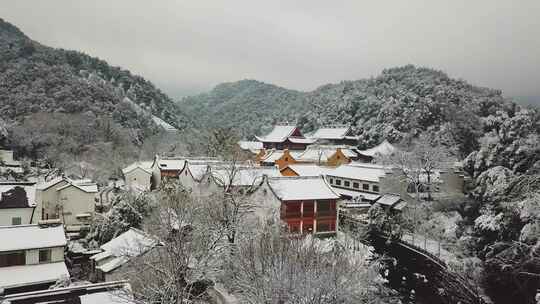 杭州法喜寺雪景浙江雪景古建筑雪景