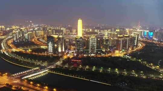 郑州东区航拍夜景