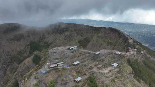 HDR印尼巴厘岛巴图尔火山航拍自然风光视频素材模板下载