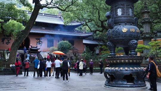 浙江普陀山法雨寺禅院建筑视频