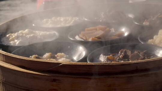 蒸笼里传统美食大碗菜视频素材模板下载