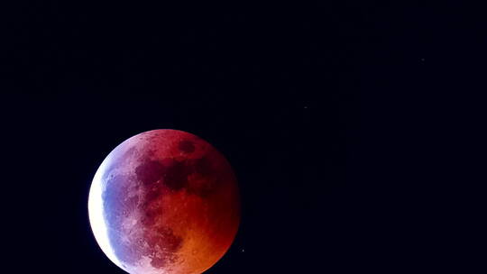 湖南长沙月全食红月亮月掩天王星延时摄影视频素材模板下载