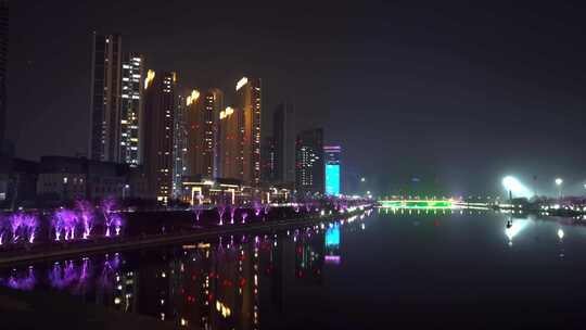 北京通州富力中心商业区夜景视频素材模板下载
