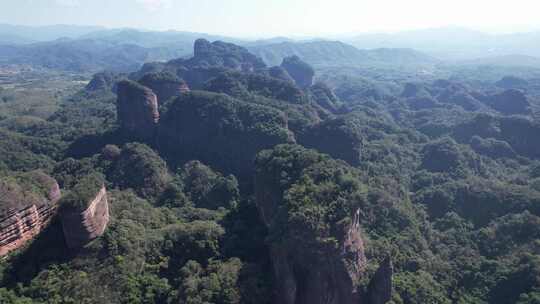 广东丹霞山5A景区丹霞地貌航拍