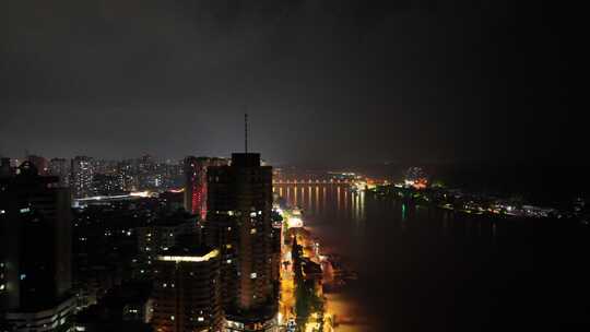 航拍四川乐山夜景