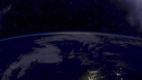 太空中拍摄地球日出
