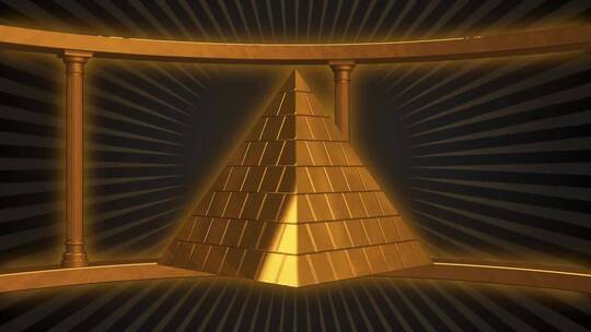 金字塔金色logo展示AE模板