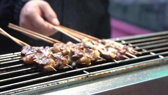 烧烤 烤羊肉串 羊肉 美食 夜宵 夜生活