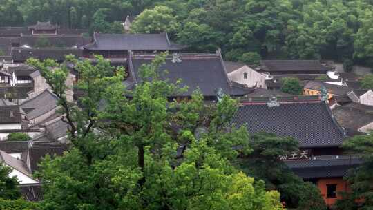 宁波天童寺航拍，寺庙航拍