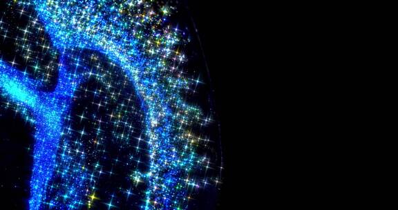 蓝色粒子宇宙银河云团星空科幻光环星星特效