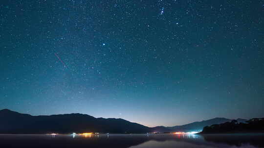 广东省韶关市罗坑水库秋夜星空银河延时6K