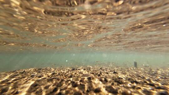 水下光影 河底湖畔视频素材模板下载