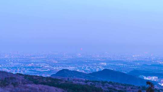 北京冬季城市夜景亮灯全景