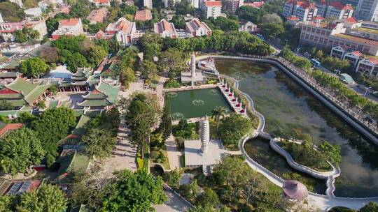 航拍厦门南普陀寺建筑景观