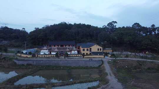 福建莆田郊尾集元寺寺庙古建筑航拍