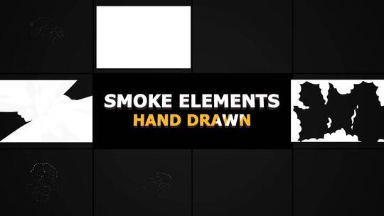 卡通动感烟雾元素动画展示片场AE模板