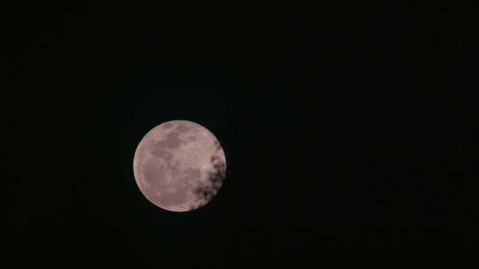 黑夜的天空一轮满月圆月缓缓升起视频素材模板下载
