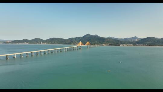 惠州大桥，侧边海平面，御3拍摄跨海大桥视频素材模板下载