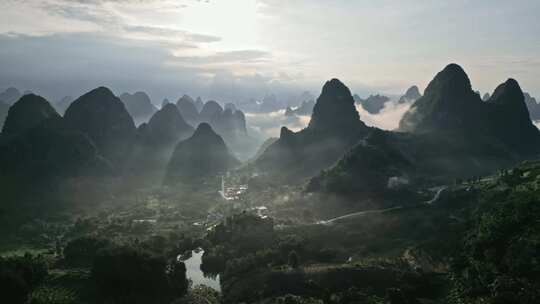 桂林山水大美中国山川航拍