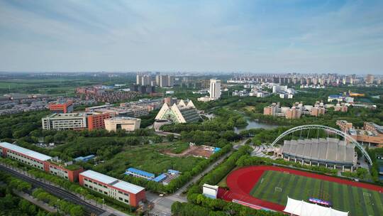 上海松江大学城航拍风光