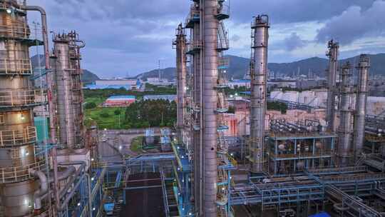 4k珠海高栏港化工炼油石化企业炼油厂航拍