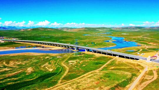 京藏高速那曲大桥航拍