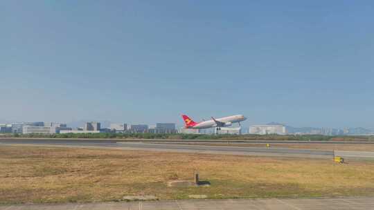 福建厦门高崎国际机场起飞的航班视频素材模板下载