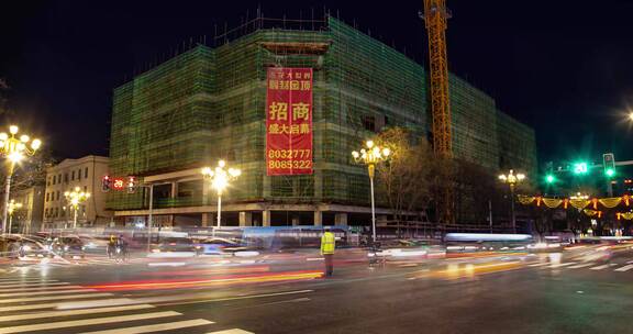 城市夜景车流延时